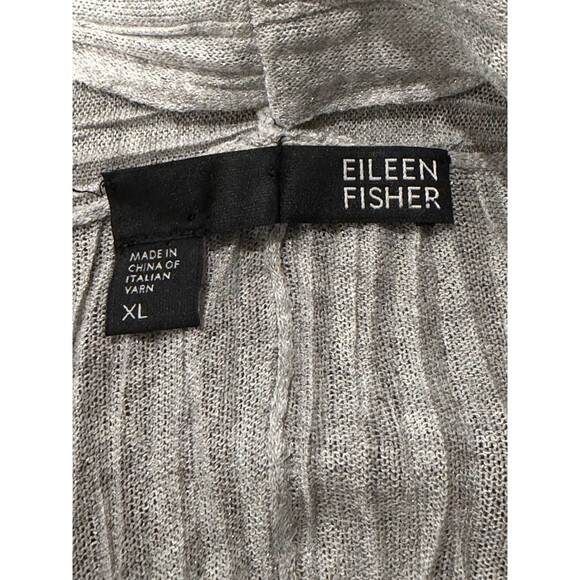 Eileen Fisher Lightweight Pleated Open Front Cardigan Women’s Size XL Gray - Picture 5 of 11